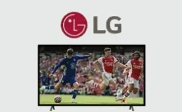 LG Smart-TV, auf dem ein Fußballspiel läuft